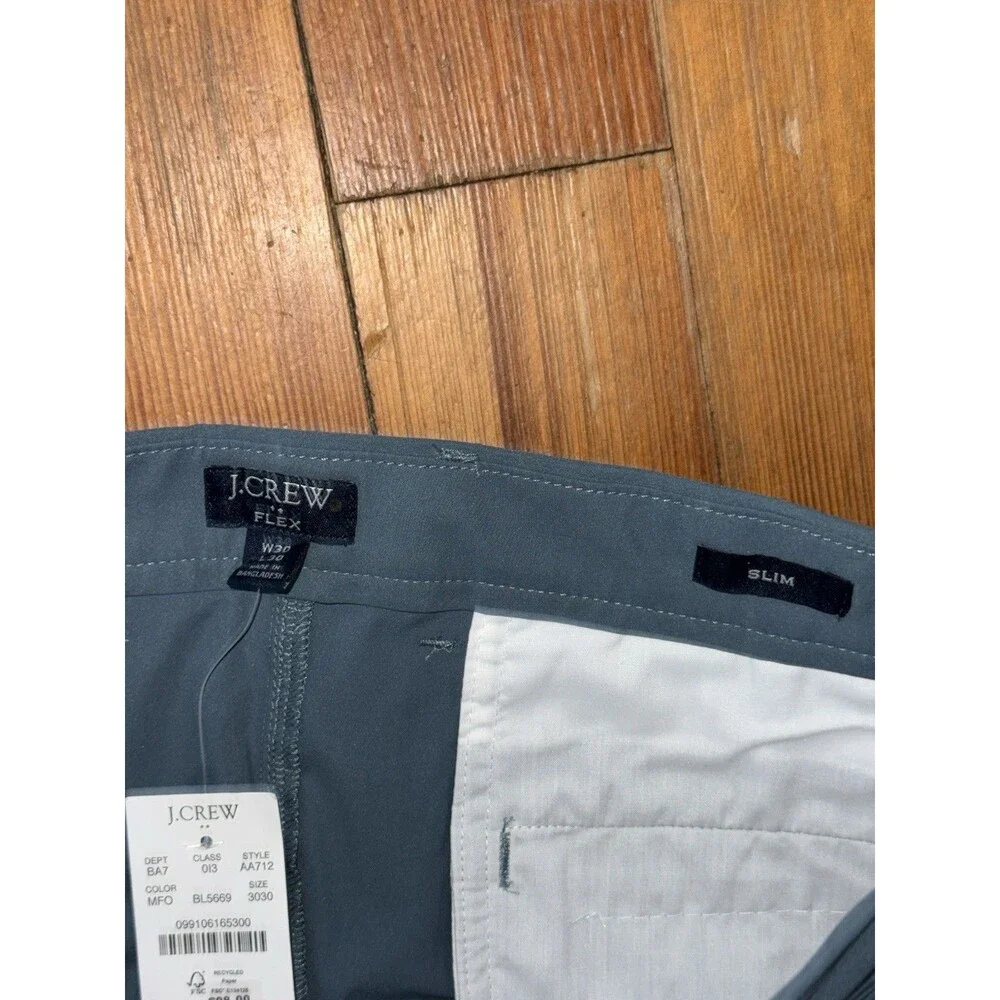 NWT J. Crew Mens 30x30 Flex Blue Slim Straight Leg Pants